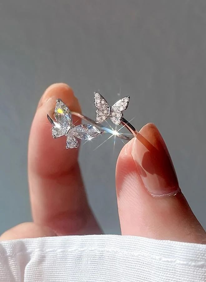 Take Two  Women Silver Butterfly Shape Ring for Women | Best Price UAE